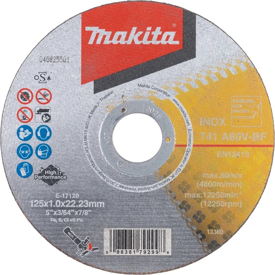 Disk prerës Makita INOX 125x1.0mm, 12 copë