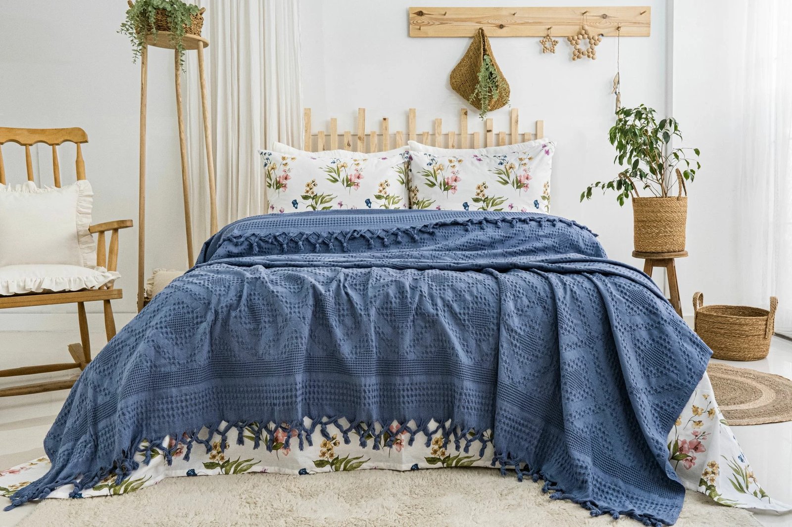 Set piké dopio, ngjyrë indigo, L'essentiel