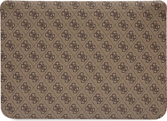 Mbështjellës laptopi Guess 4G Printed Stripes, 14", lëkurë ekologjike, Kafe