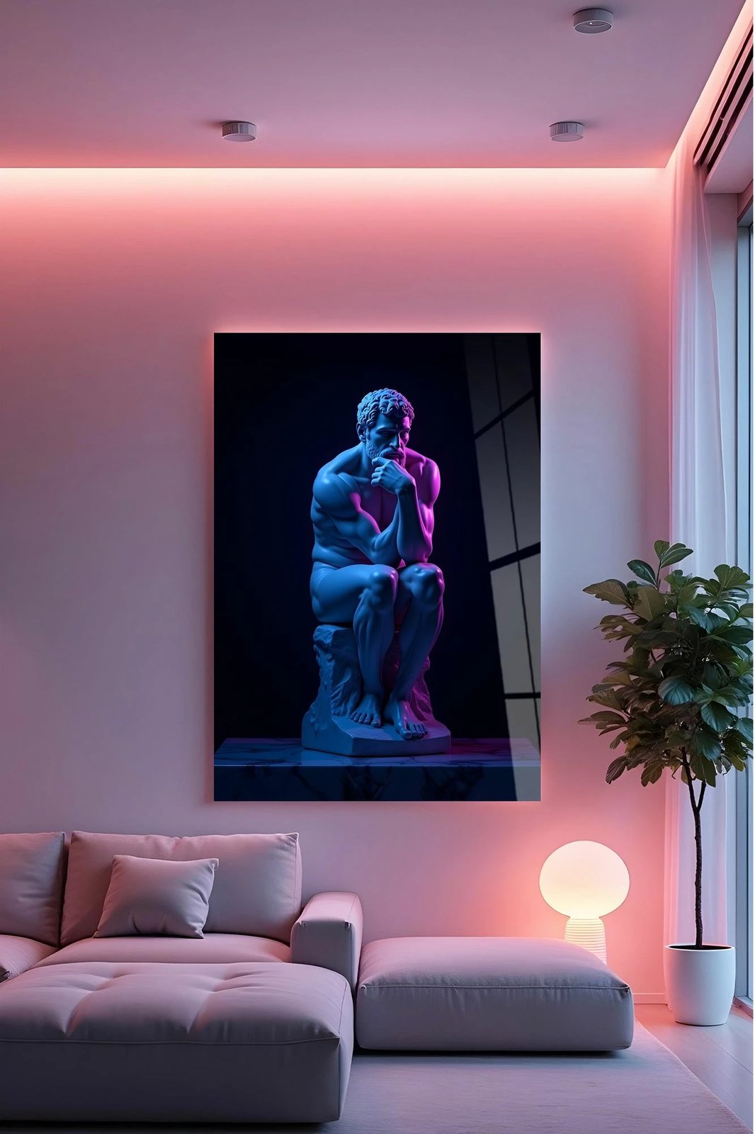 Pikturë dekorative prej xhami të temperuar, Wallity Hhlneon0013, 50x70cm