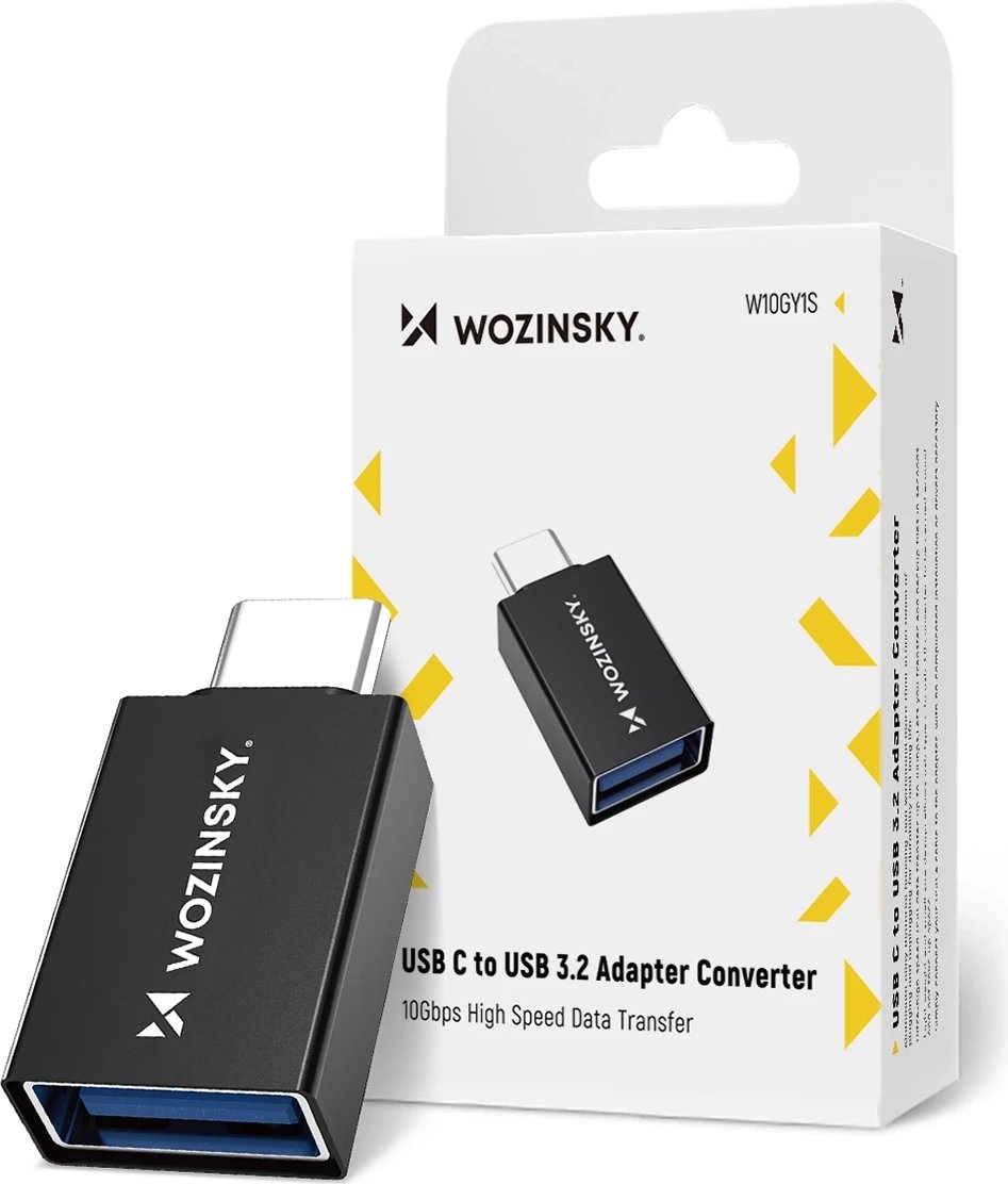 Adapter USB-C në USB-A Wozinsky W10GY1S, 10Gb/s, i zi