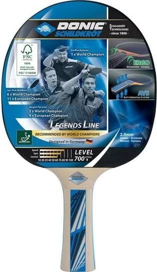 Raketë pingpongu Donic Schildkröt Legends 700, Druri, Blu