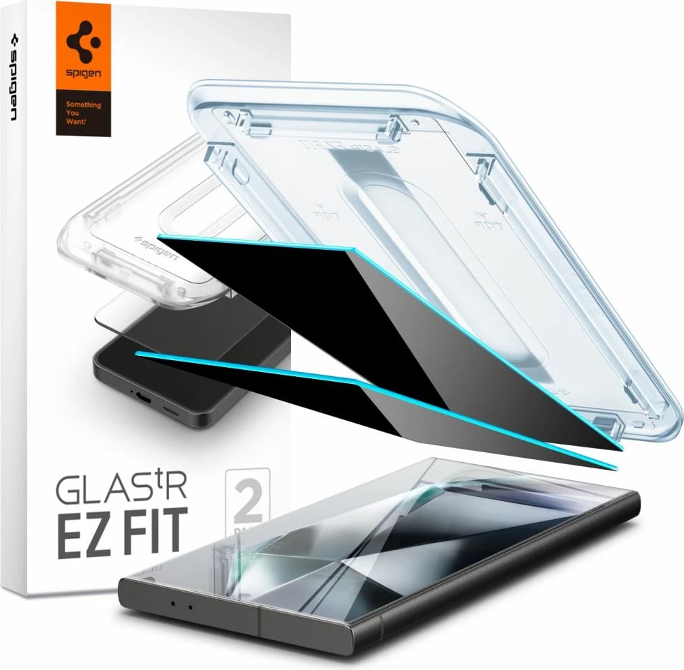 Mbrojtës ekrani Spigen Glas.tR EZ Fit Privacy për Samsung Galaxy S24 Ultra, 2 copë