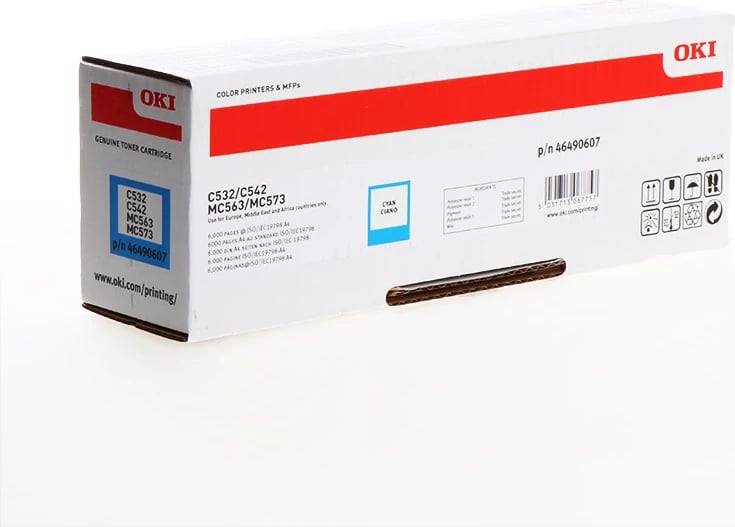 Toner, OKI 46490607, rendiment 6000 faqe, XL, Cyan