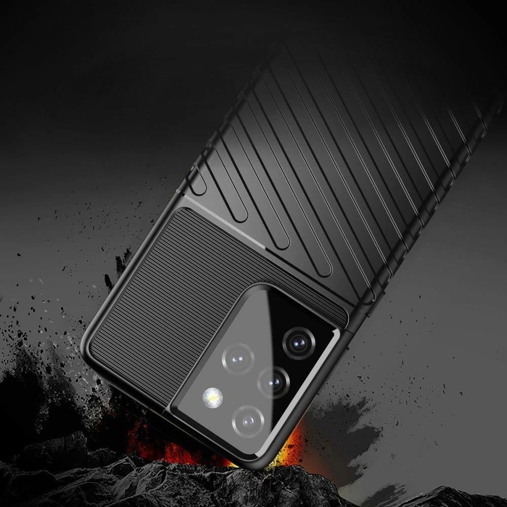 Mbështjellës Hurtel Thunder Case për Samsung Galaxy S22 Ultra, i zi