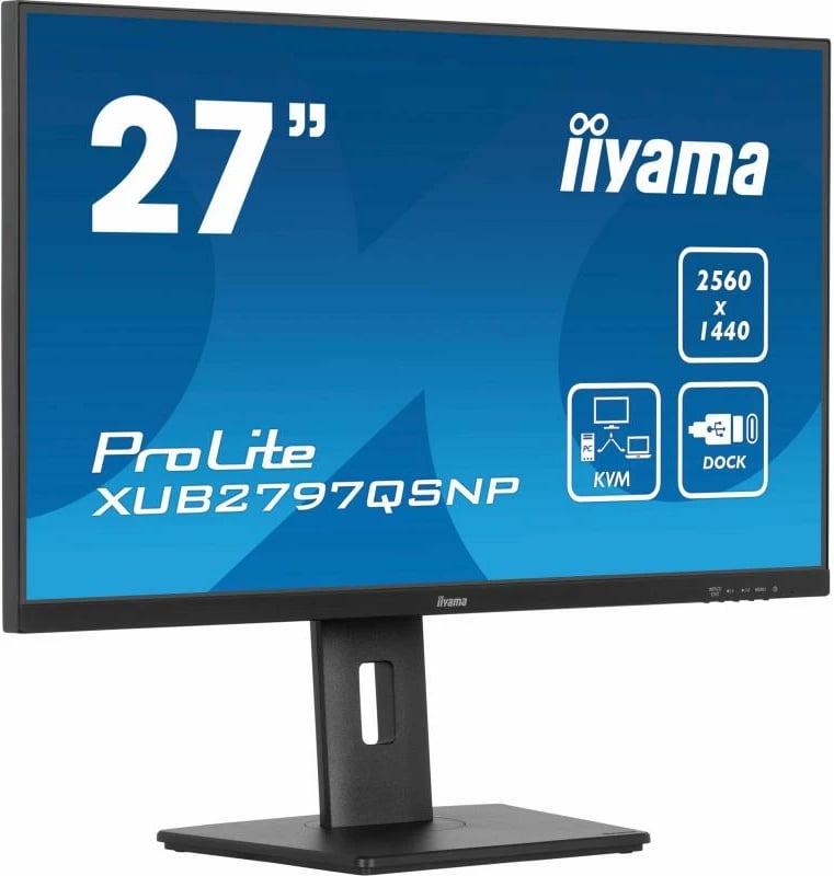 Monitor iiyama ProLite XUB2797QSNP-B1 27" QHD IPS USB-C dock KVM RJ45 DP-out, e zezë