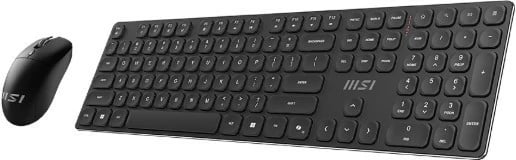 Tastierë + Maus wireless MSI FORGE K210, US layout, 2.4 GHz, DPI 1000–1600, bateri e rikarikueshme, e zezë, set 2 copë