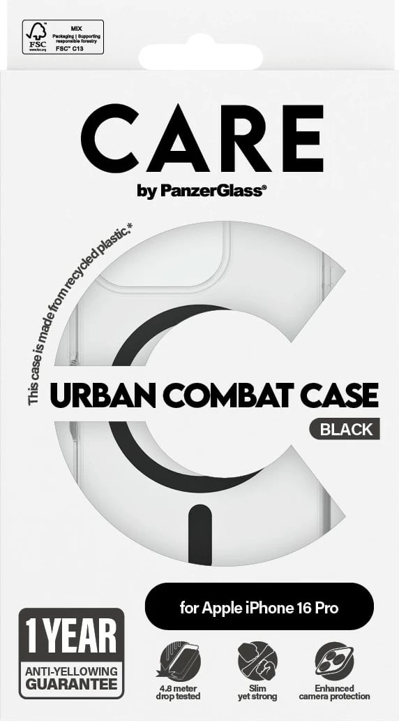 Mbështjellës PanzerGlass CARE Case Flagship MagSAFE për iPhone 16 Pro, transparent