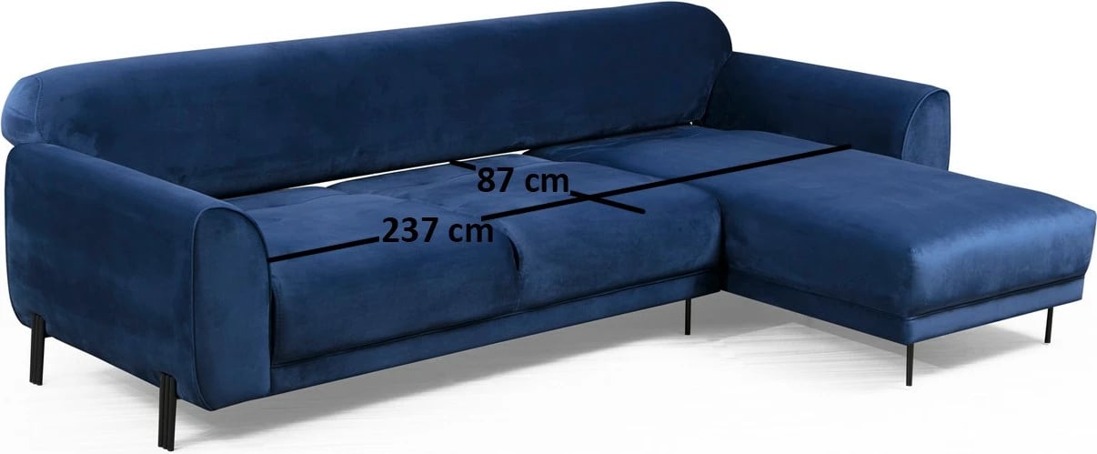 Kënd divan-krevat Atelier del Sofa, kënd i djathtë, ngjyrë blu e errët (L3-Chl)