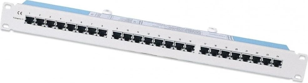 Patch panel Intellinet 503754, 1U, Cat5e STP, 24 porty RJ45, gri