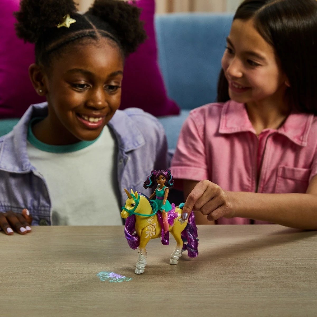 Set figurina Unicorn Academy Spin Master Ava & Plant Magic Leaf, 11 cm + 12 cm, për vajza