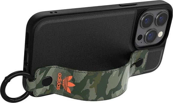 Mbështjellës Adidas OR Hand Strap Case për iPhone 13/13 Pro 6.1", e zezë-gjelbër