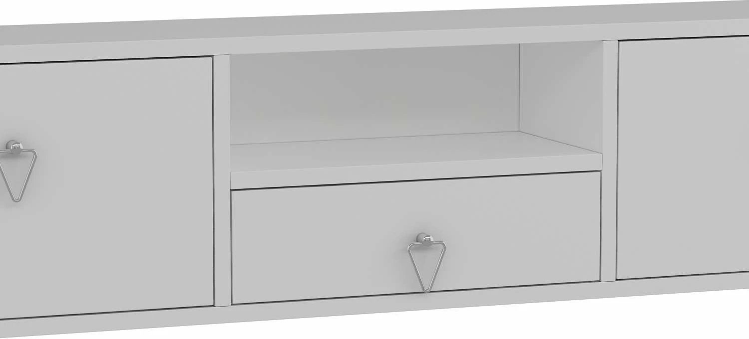 Komodë TV Skye Decor, 1303-DROP-1, e bardhë, argjend