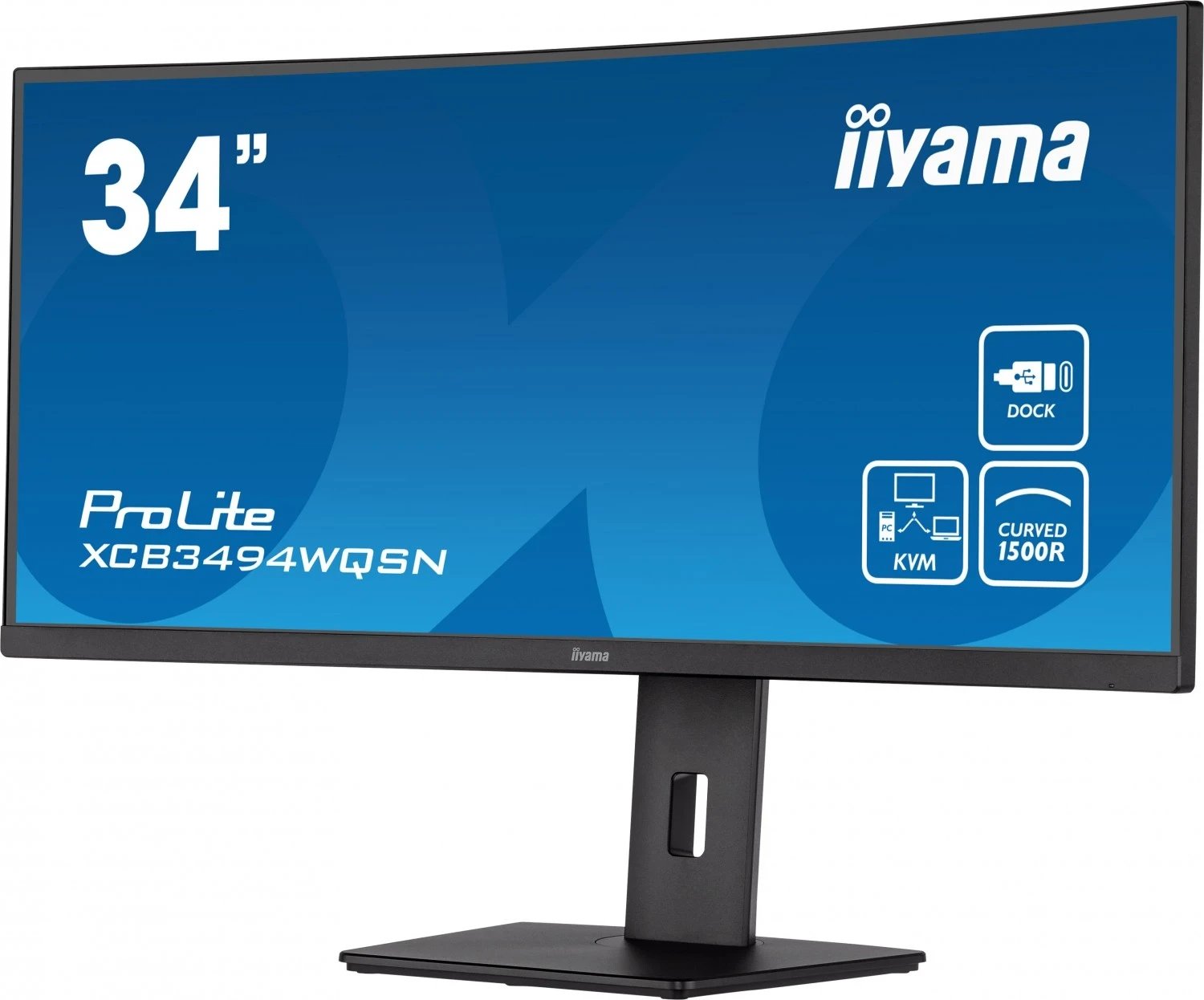 Monitor i lakuar iiyama ProLite XCB3494WQSN-B5, 34", VA, UWQHD, USB-C, KVM, i zi