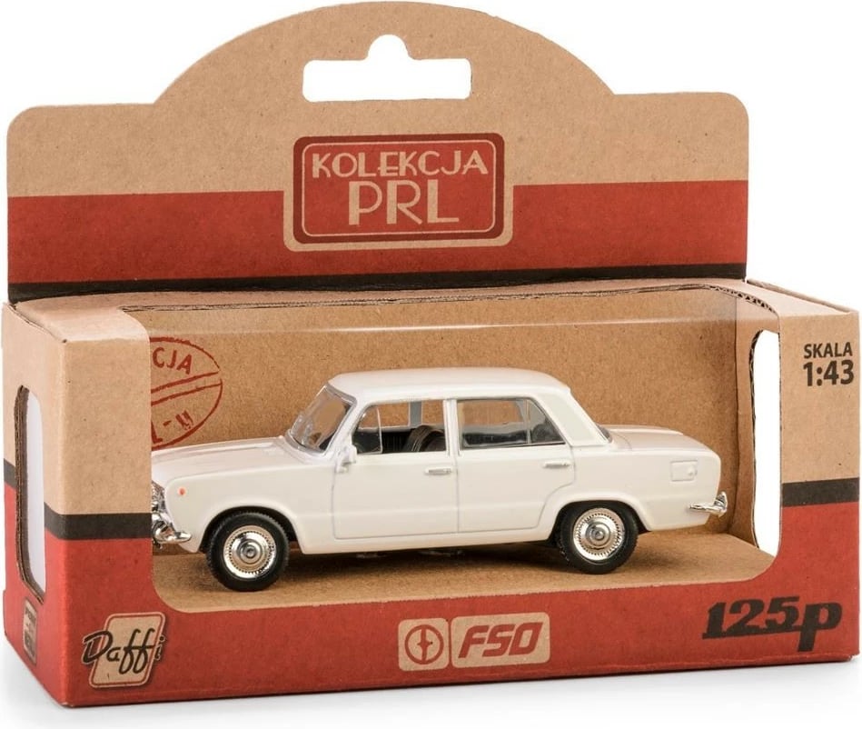 Makine lodër Daffi FIAT 125P, model 1:43, e bardhë