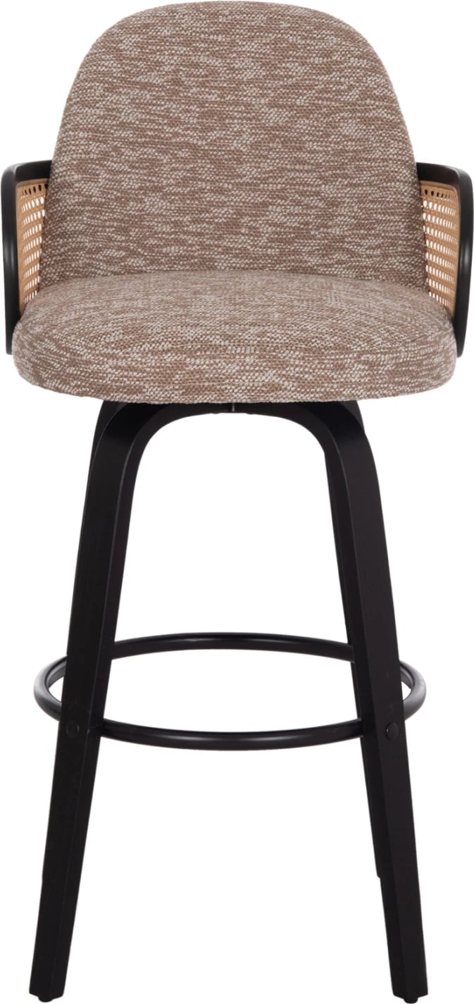 Karrige për bar rrotulluese BECKER, dru i zi, stof kafe, set 2 copë, FH18251.03, 50x52x100cm