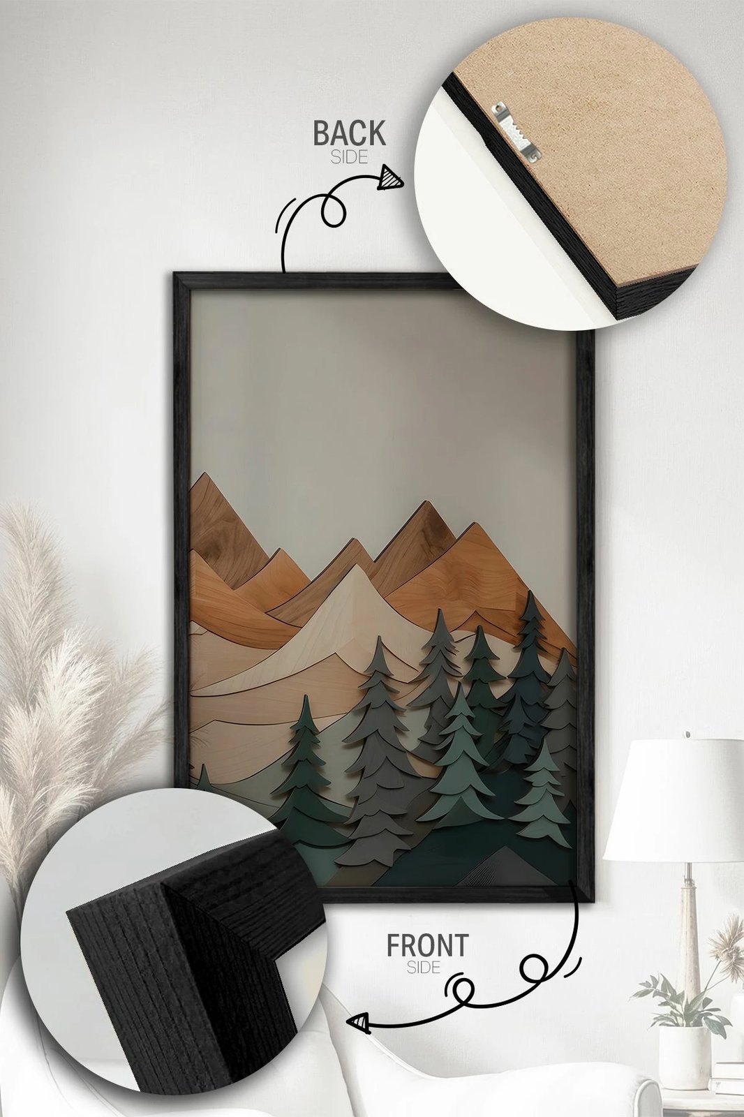 Pikturë dekorative me kornizë (3 copë), Wallity, Ersy3Syhcrv56