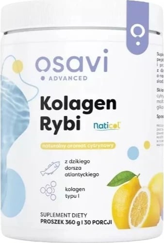 Shtesë ushqimore pluhur Osavi Fish Collagen limoni 360g