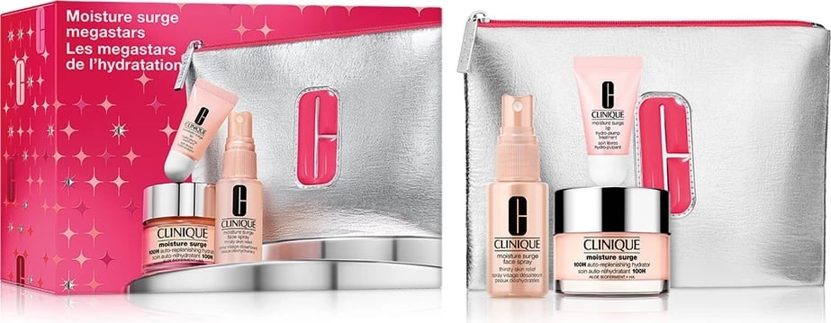Set për kujdesin e lëkurës për femra Clinique Moisture Surge Megastars Hydrating Gel Cream, 50ml + 30ml + 7ml