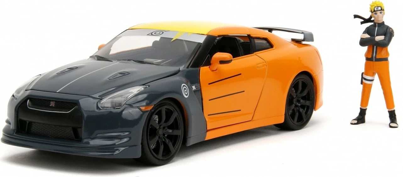 Makine lodër Jada Toys Naruto Shippuden Nissan GT-R 1:24 me figurë Naruto, portokalli/zezë Makine lodër Jada Toys Naruto Shippuden Nissan GT-R 1:24 me figurë Naruto, portokalli/zezë