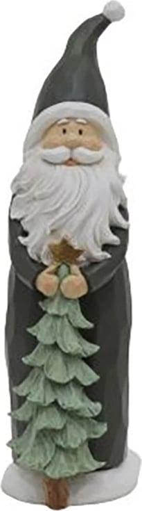 Dekoratë Krishtlindjesh Dasher, Babagjyshi, polirezine, ngjyrë e gjelbër dhe e bardhë, 15x11x39 cm