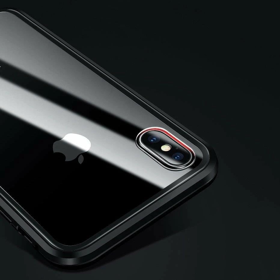 Mbështjellës Wozinsky Full Magnetic Case për Vivo X60, xham i integruar, i zi-transparent