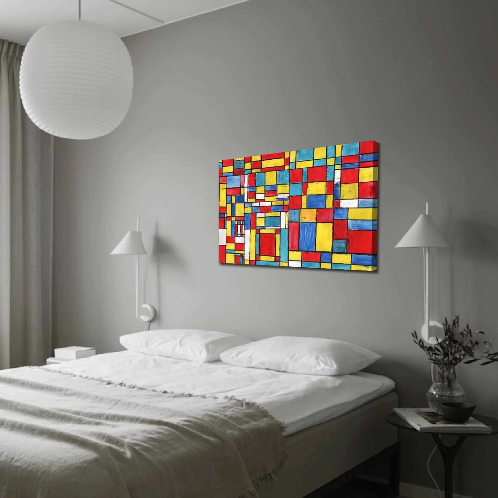 Pikturë dekorative në kanavacë, art i Kandinsky-t, shumëngjyrëshe, 70x100cm, 70100FAMOUSART-048