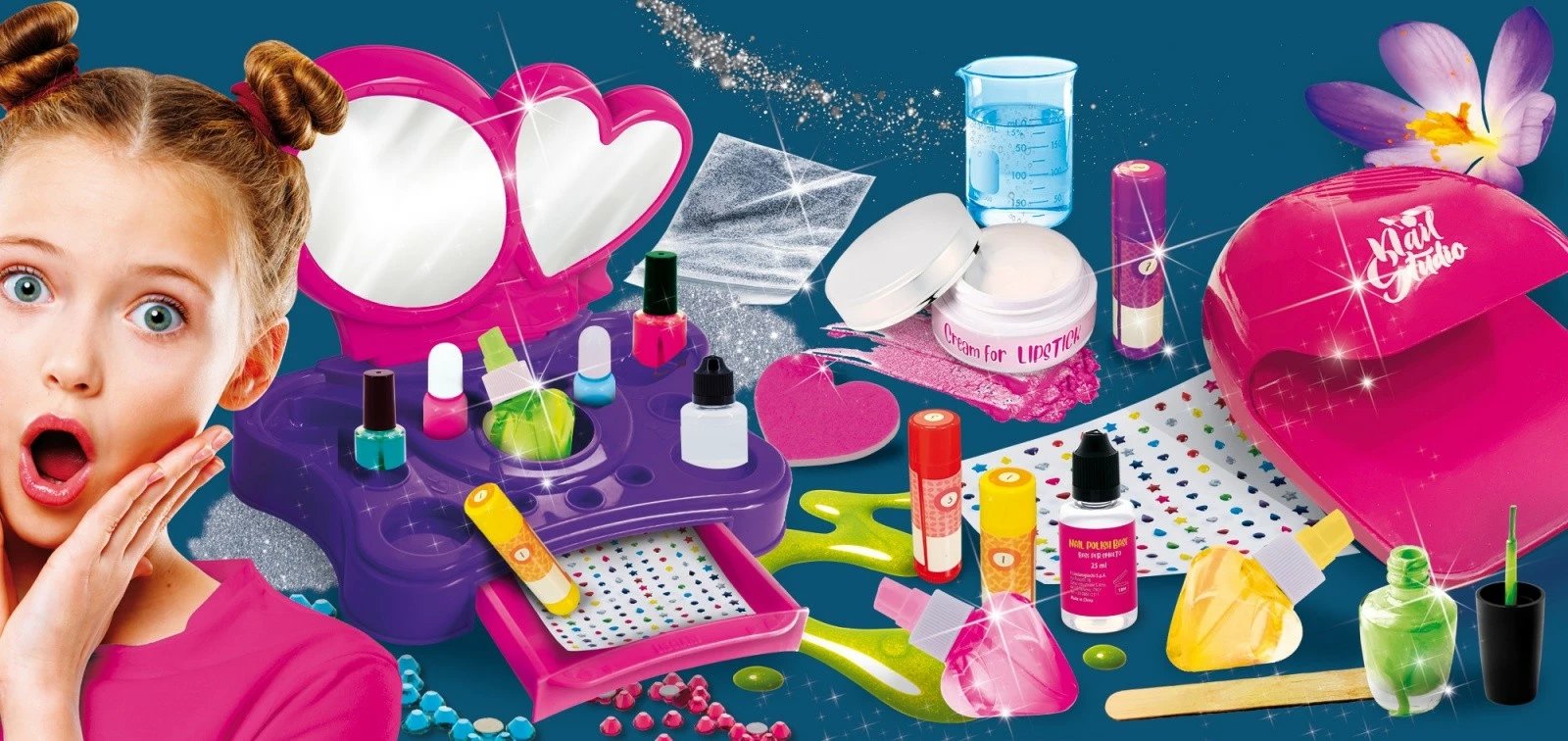 Set shkencor edukativ Lisciani Im a Genius Scientific Set: The Great Cosmetic Science Laboratory, për vajza, 7+ vjeç