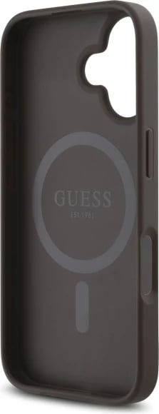 Mbështjellës Guess 4G Small Classic MagSafe për iPhone 16, Kafe
