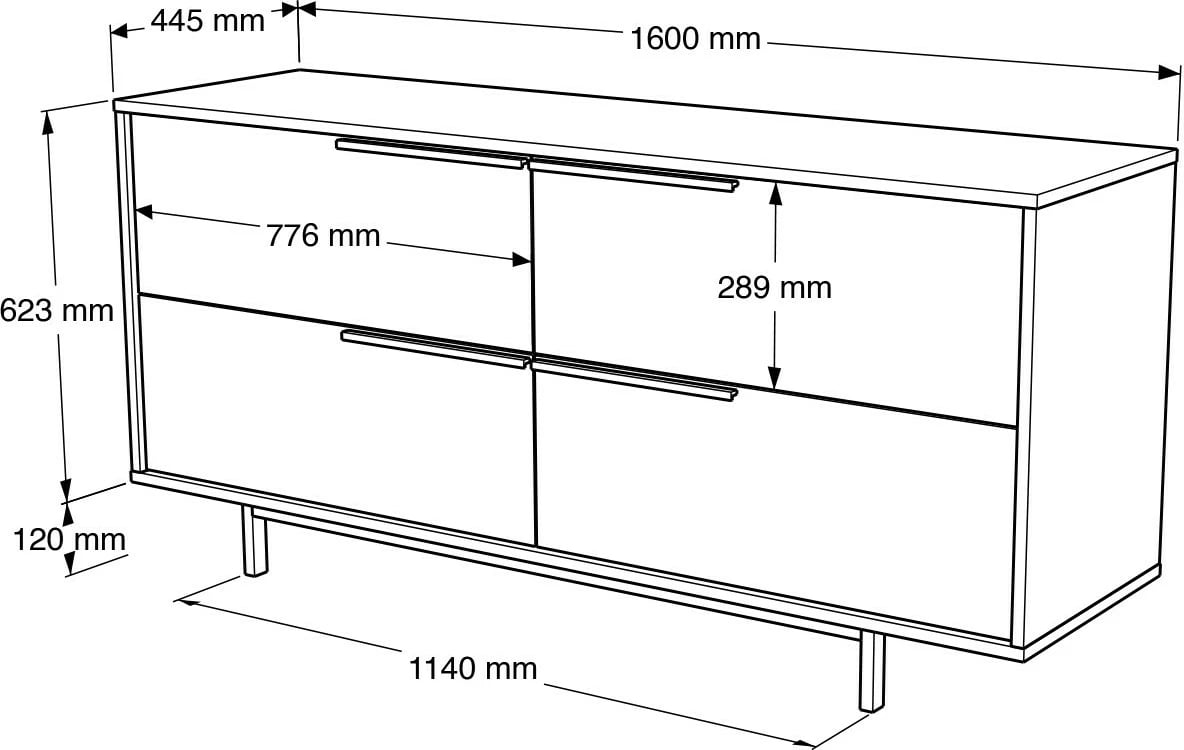 Konsolë Hanah Home, On3-W, e bardhë