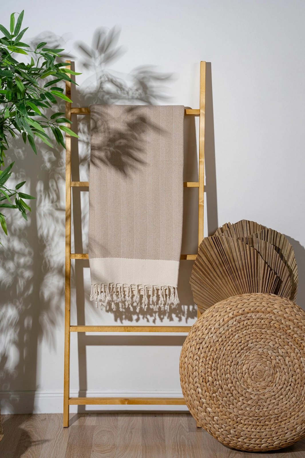 Peshqir plazhi Fouta, ngjyrë bezhë, Mijölnir, Baliksirti, 90x180cm