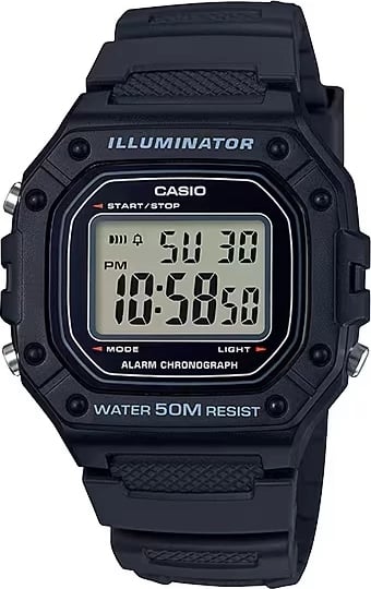 Orë dore për meshkuj CASIO SPORT ILLUMINATOR WR 50M, e zezë