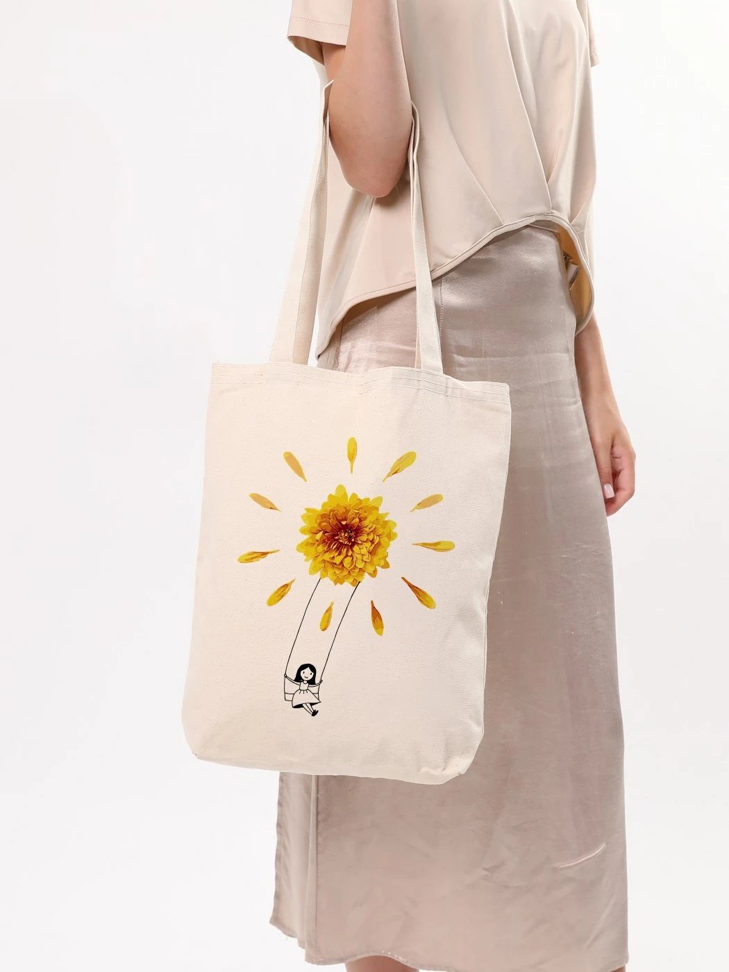 Tote bag Zoozie Bags, krem, 35x40x8cm