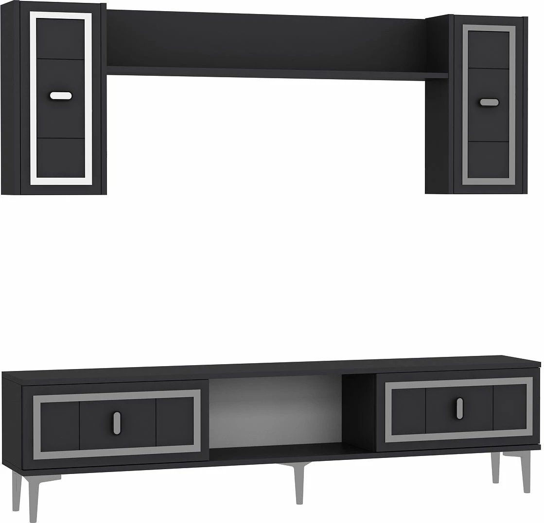 Komodë TV Skye Decor, orion, antracit, argjend