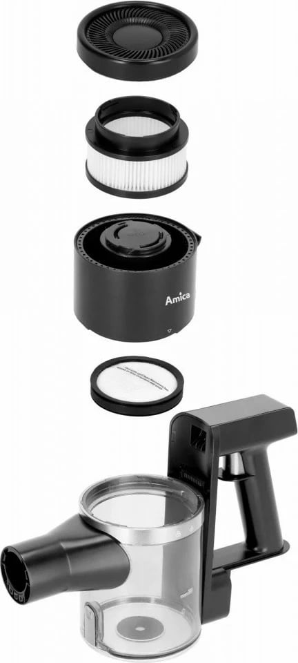 Fshesë me korrent pa kabllo Amica VGB 8010 0.65L 60 min e zezë, set aksesorësh