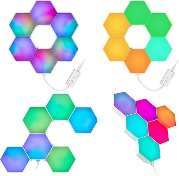 Llampa dekorative Tracer hexagonal RGB Ambience, Smart Hexagon TRAOSW47256, Multingjyrëshe
