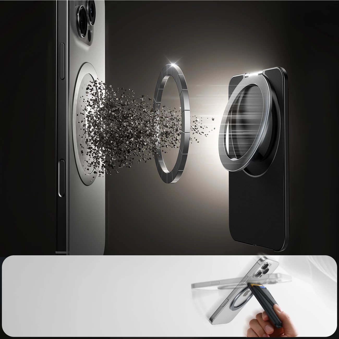 Portofol magnetik Joyroom JR-ZS432 për MagSafe, i zi