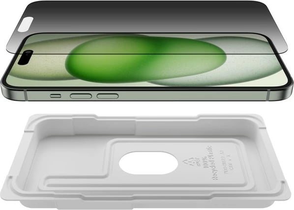 Xham mbrojtës privatizues Belkin ScreenForce Invisiglass Priv për iPhone 16 Plus/15 Plus/14 Pro Max, Transparent