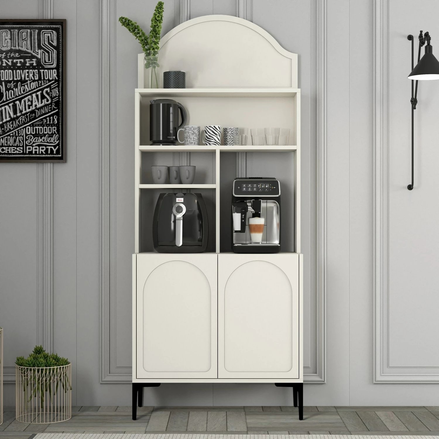 Dollap për kafe, Skye Decor, Lyon 80, krem dhe i zi