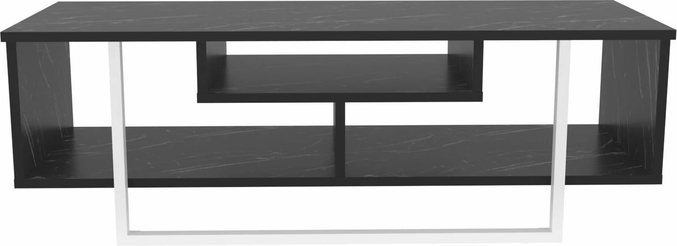 Komodinë TV Skye Decor, Asal 120, e zezë dhe e bardhë