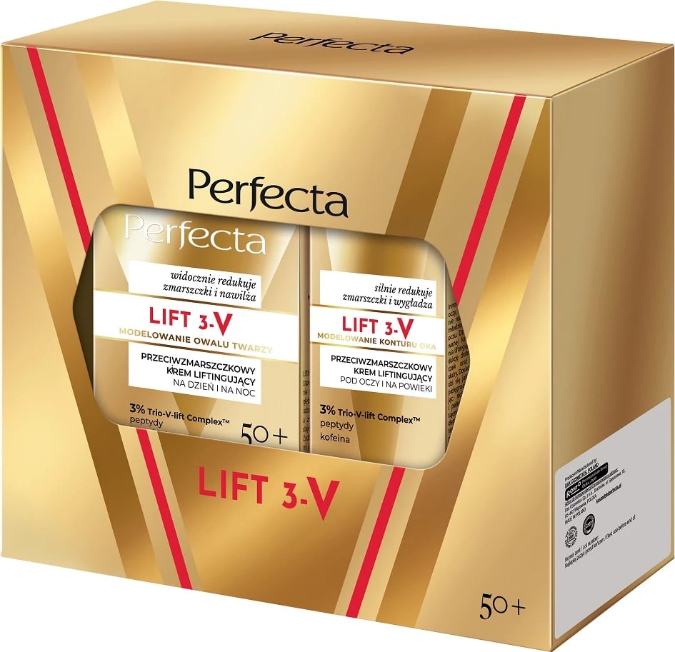 Set kremash lifting kundër rrudhave për femra Perfecta Lift 3-V, 2 copë (50ml + 15ml)
