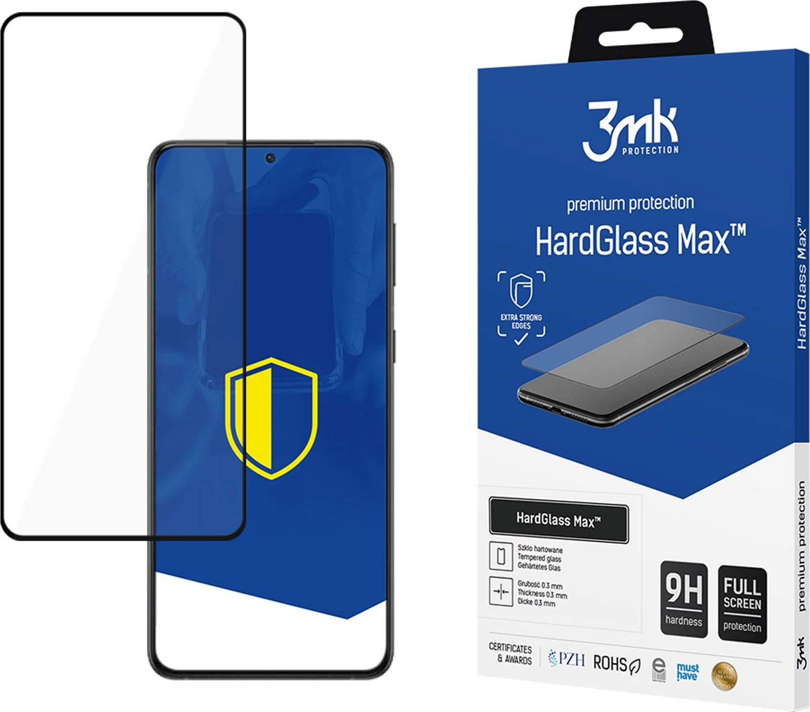 Xham mbrojtës 3mk HardGlass Max për Samsung Galaxy S22 5G, 9H, Full Screen