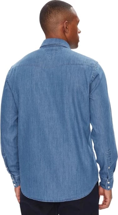 Këmishë Tommy Hilfiger për meshkuj, e kaltër e çelët