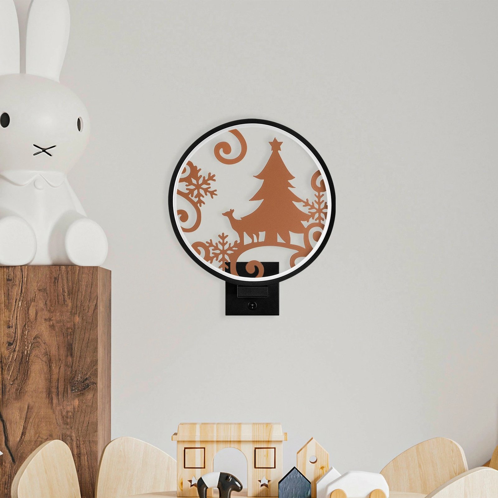 Llambë muri Opviq, XMAS19, ngjyrë e zezë dhe bakri