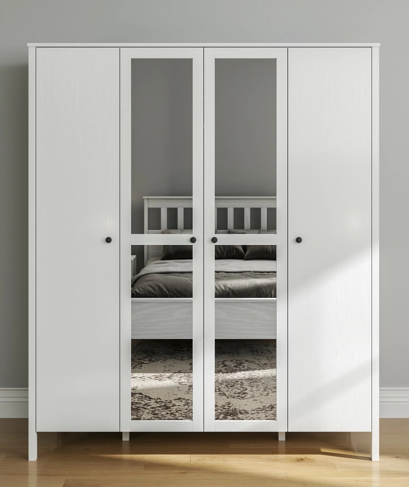 Dollap Hanah Home, FRN-20018, ngjyrë druri dhe e bardhë