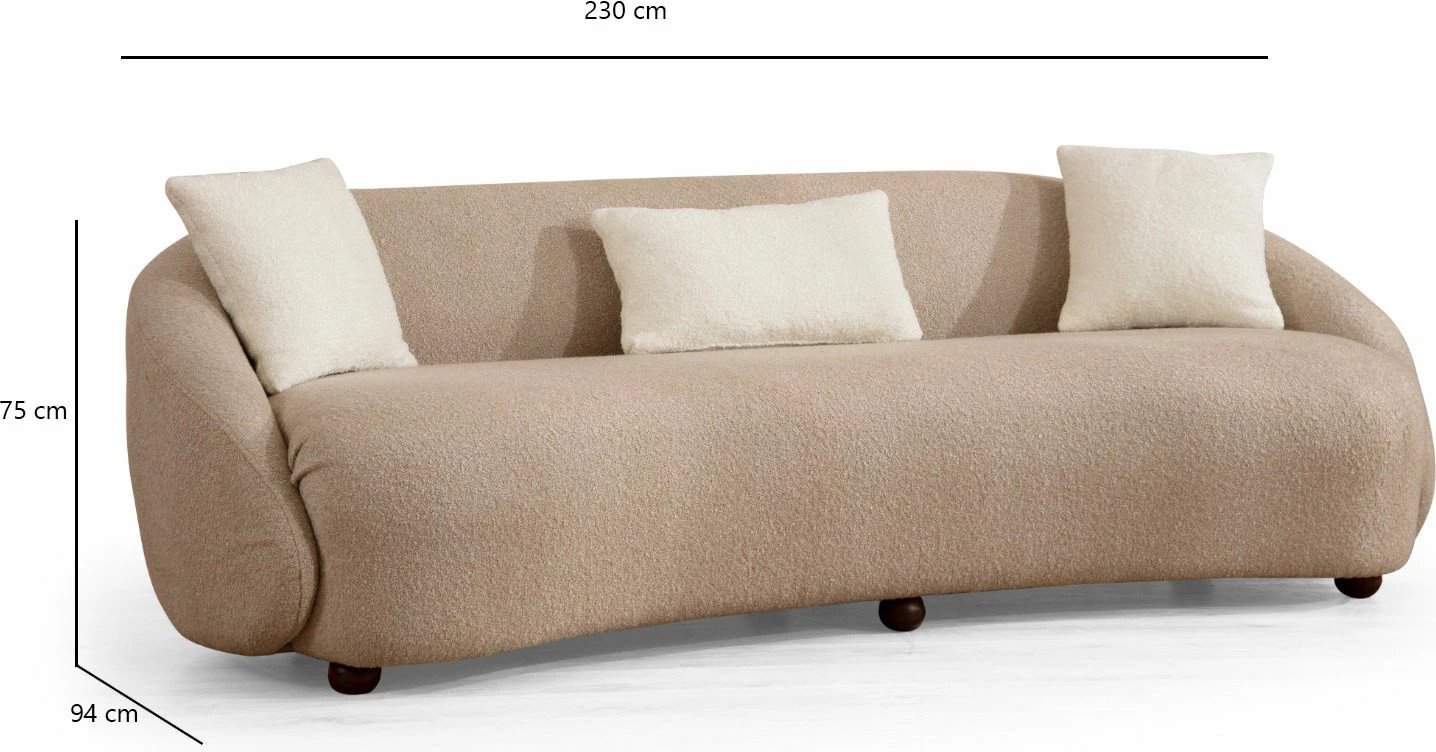 Divan treshe Atelier del Sofa, Napoli, ngjyrë kapuçino