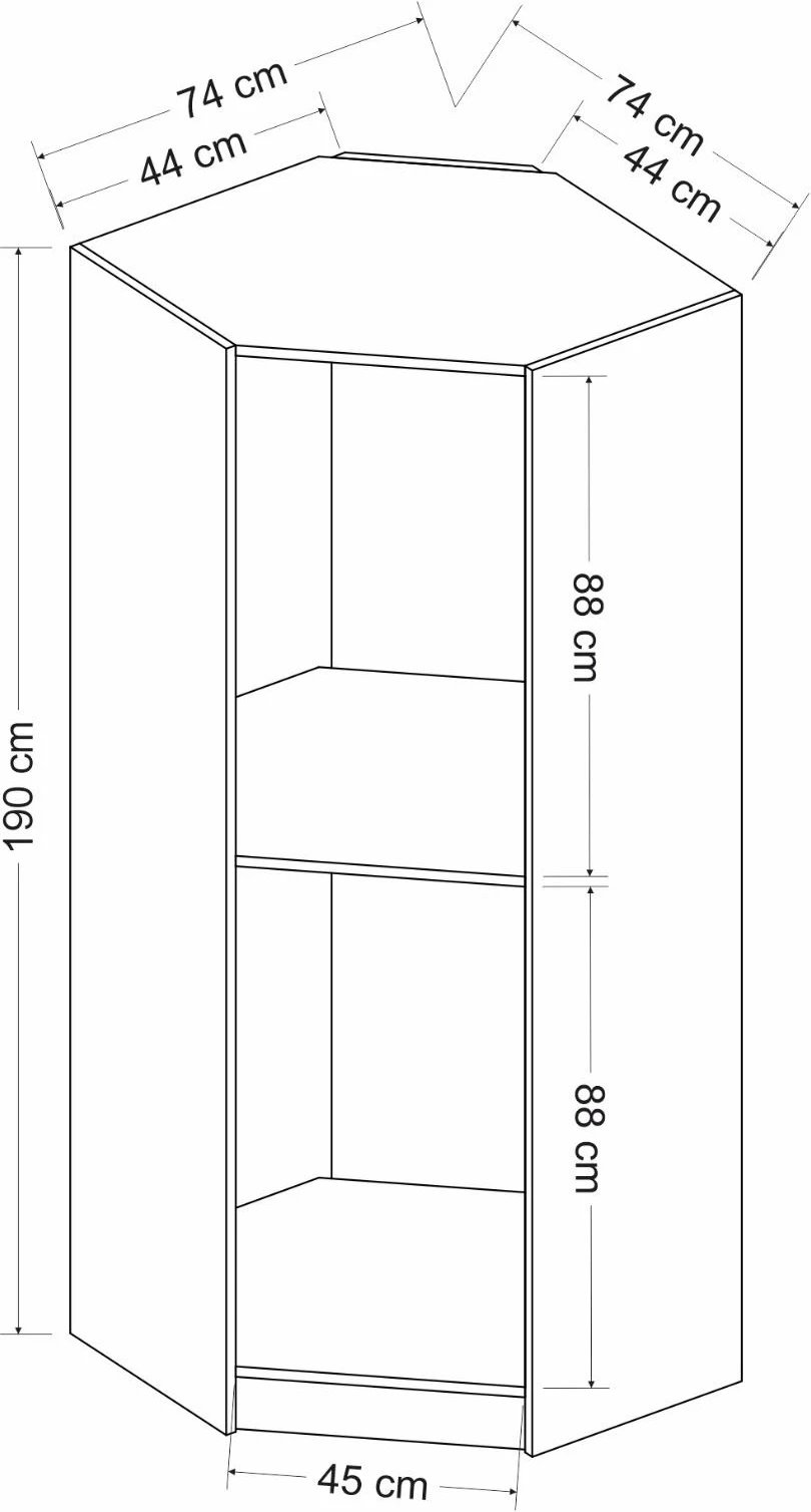 Dollap këndi Hanah Home, i bardhë, Kale - 2305