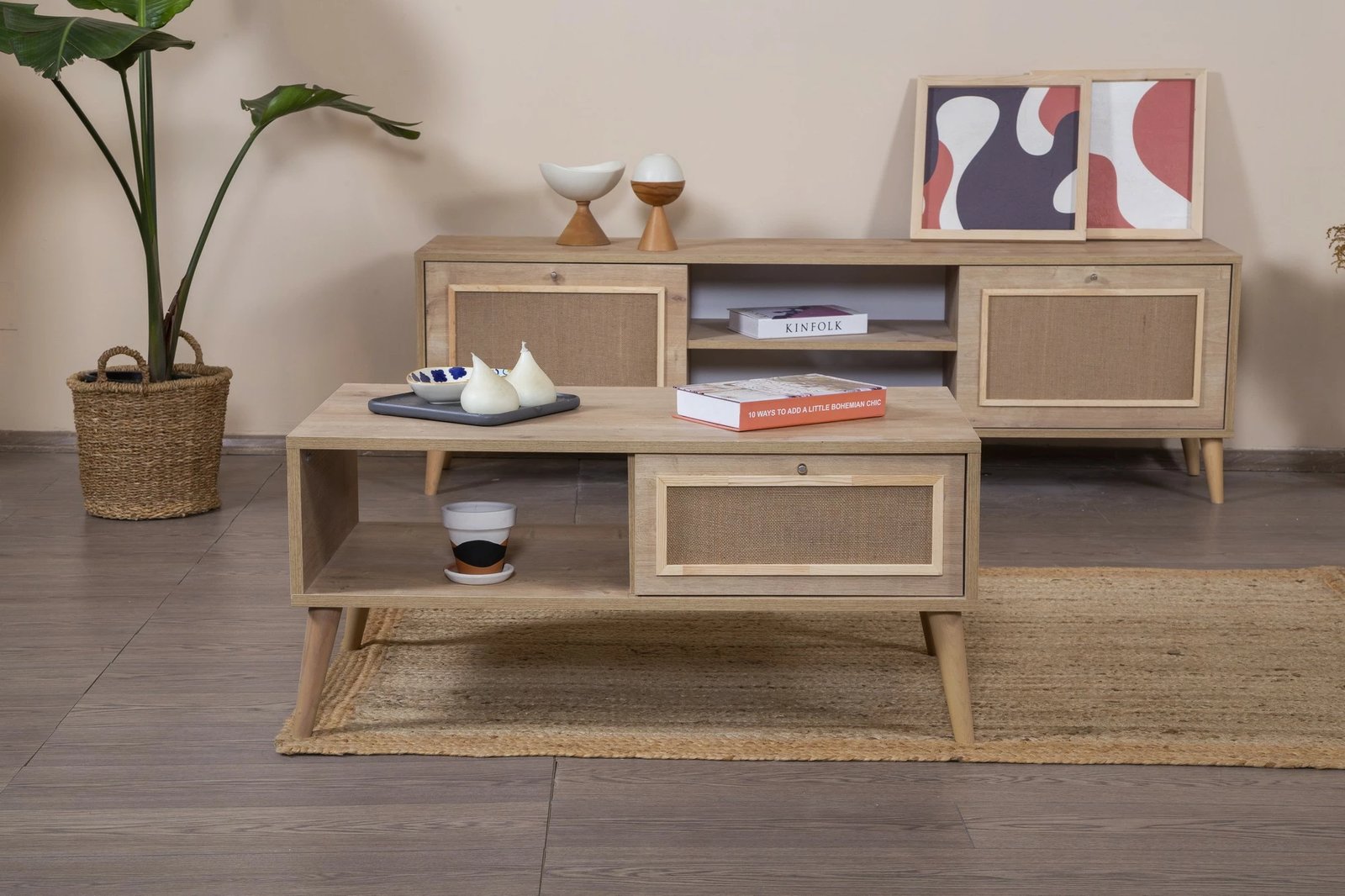 Tavolinë kafeje Skye Decor, ngjyrë lisi, Mount