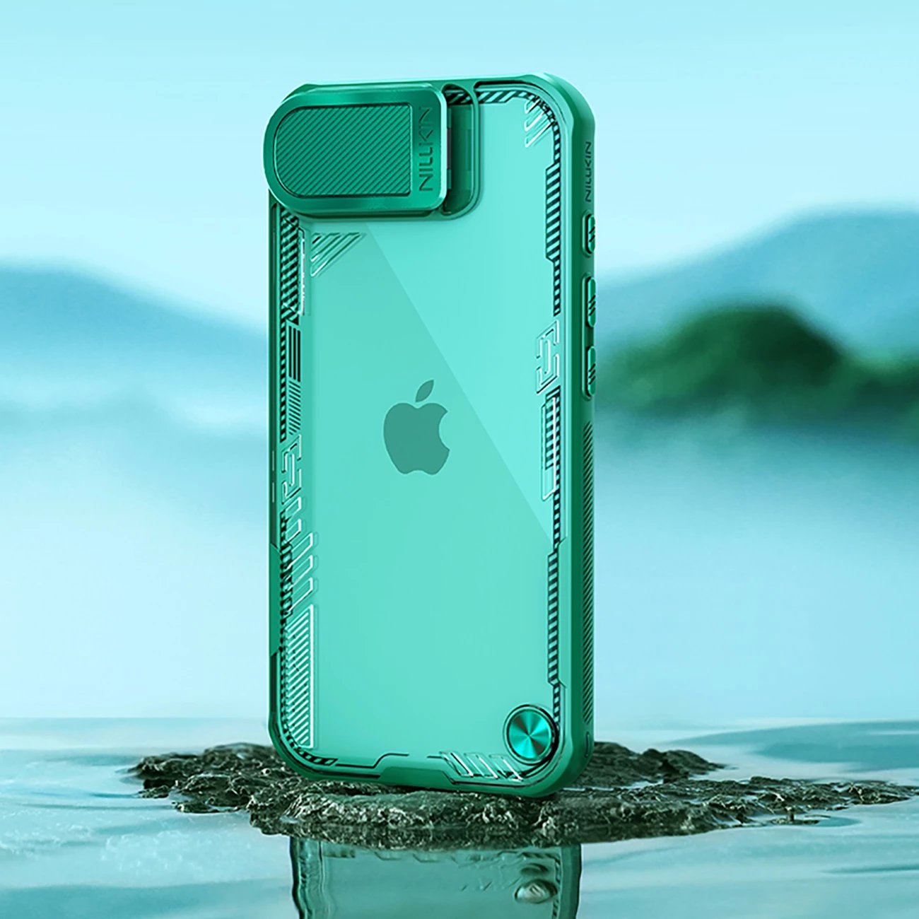 Mbështjellës Nillkin Iceblade Prop për iPhone 16e, me kapak kamere dhe stand, Gjelbër