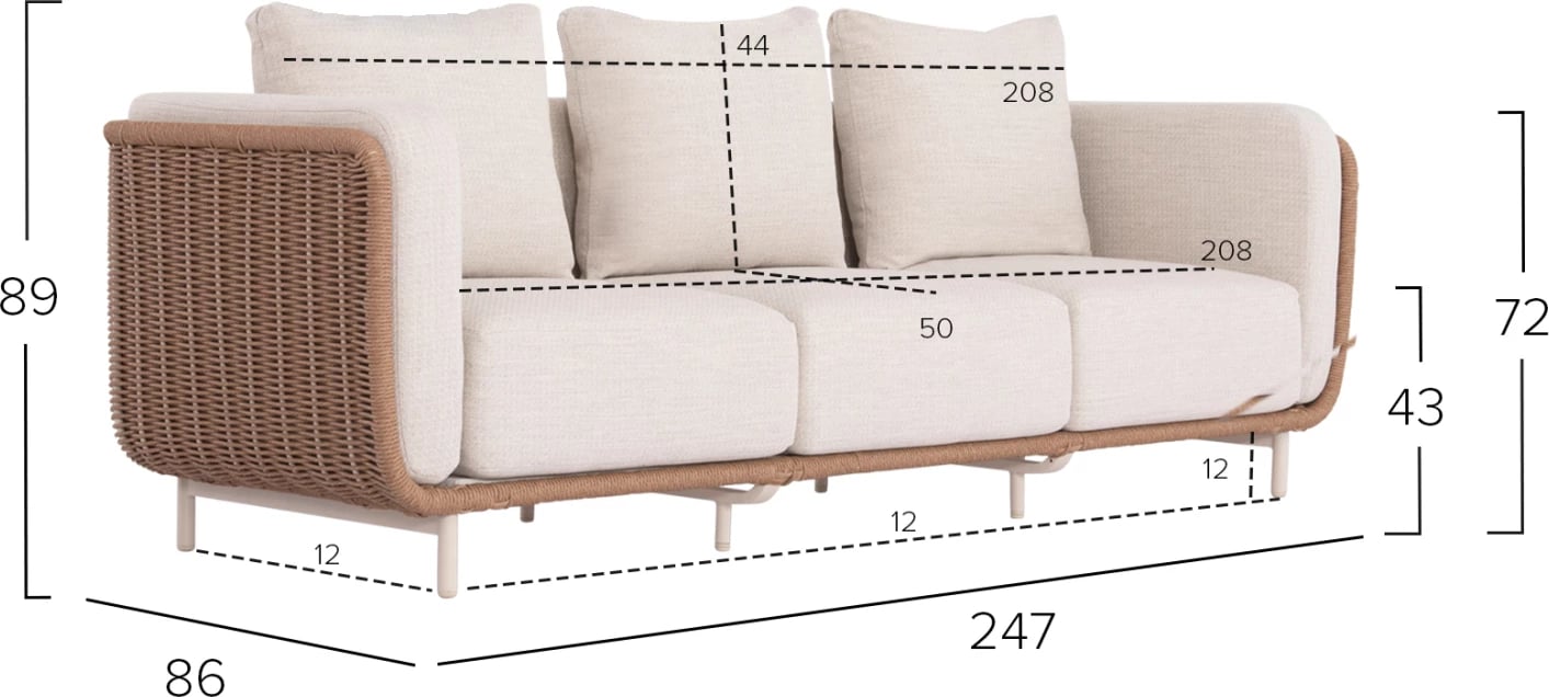 Set lounge për jashtë, 4 pjesë, seri NEXUS, alumin, ratan i përdredhur, gur i sinterizuar